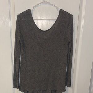 Zara Large Women's Long Sleeve Gray Top